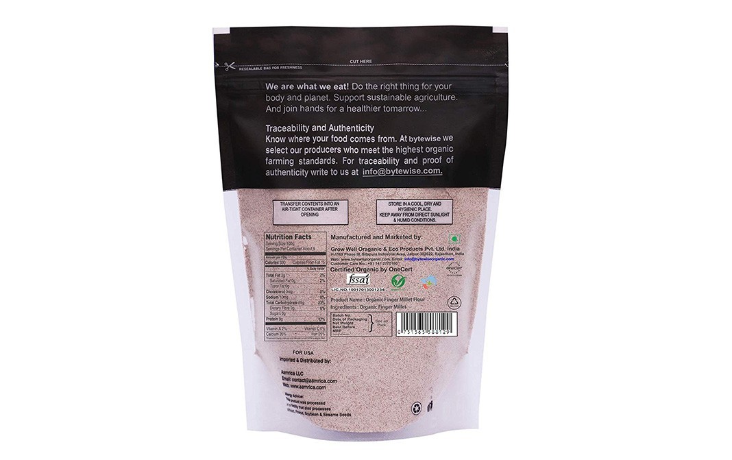 Bytewise Organic Ragi Atta    Pack  1 kilogram